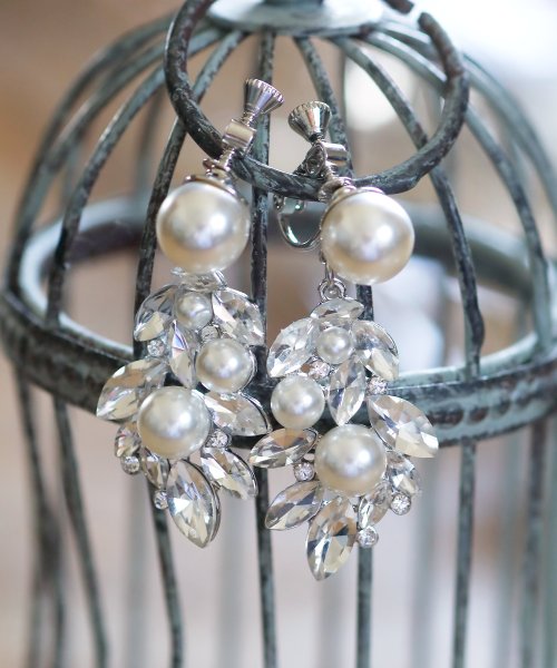 ビジューパールイヤリング ピアス プールヴー Pourvous D Fashion ビジューパールイヤリング ピアス プールヴー Pourvous D Fashion