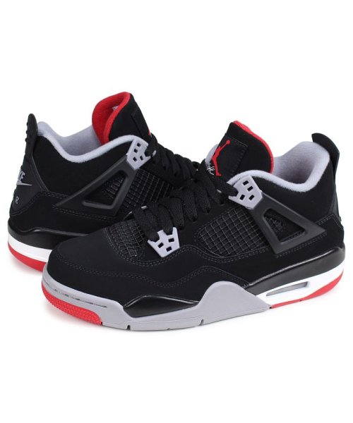 Nike Air Jordan 4 Retro Gs Bred ナイキ エアジョーダン4 レトロ スニーカー レディース ブラック 黒 060 ナイキ Nike D Fashion