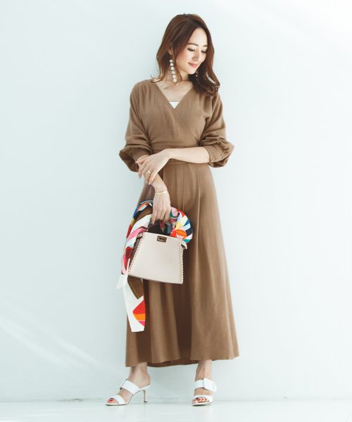 クーポン 麻混カシュクールワンピース ユアーズ Ur S D Fashion クーポン 麻混カシュクールワンピース ユアーズ Ur S D Fashion