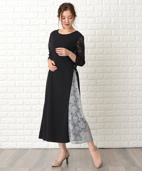セール54 Off レース袖 サイドレースロング丈ワンピース ドレス レースレディース Lace Ladies D Fashion