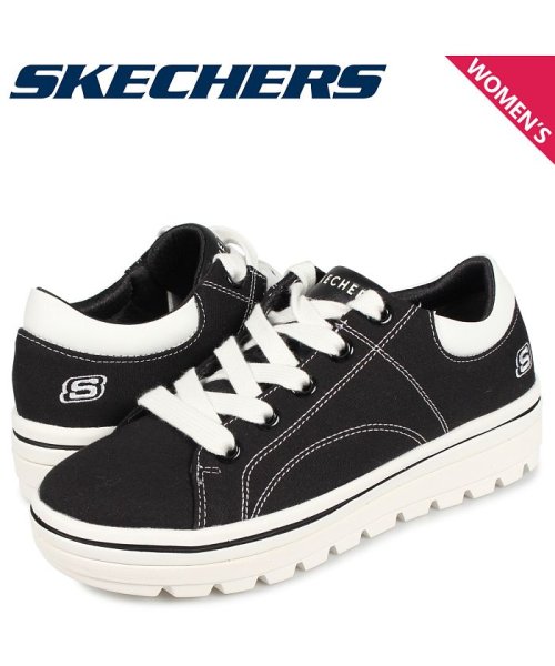 スケッチャーズ Skechers ストリートクリート スニーカー レディース 厚底 Street Cleat Bring It Back ブラック 黒 7410 スケッチャーズ Skechers D Fashion
