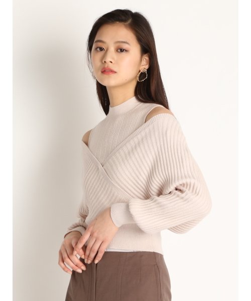 レイヤードオフショルニット リリー ブラウン Lily Brown D Fashion レイヤードオフショルニット リリー ブラウン Lily Brown D Fashion