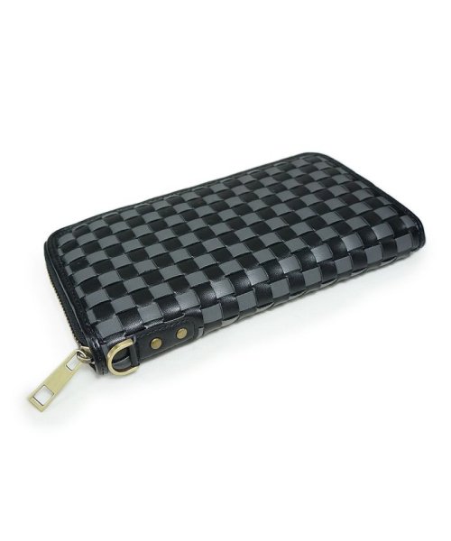 セール 財布 長財布 メンズ 編み込み メッシュ ラウンド ウォレット ファスナー レディース キーズ Keys キーズ Keys D Fashion