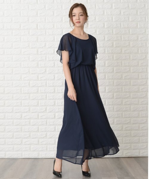 セール フレア袖シフォンロング丈フォーマルワンピース パーティードレス レースレディース Lace Ladies D Fashion セール フレア袖シフォンロング丈フォーマルワンピース パーティードレス レースレディース Lace Ladies D Fashion