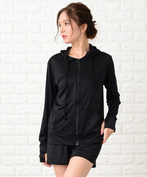 ラッシュガードパーカー ショートパンツ上下2点セットアップ レースレディース Lace Ladies D Fashion ラッシュガードパーカー ショートパンツ上下2点セットアップ レースレディース Lace Ladies D Fashion