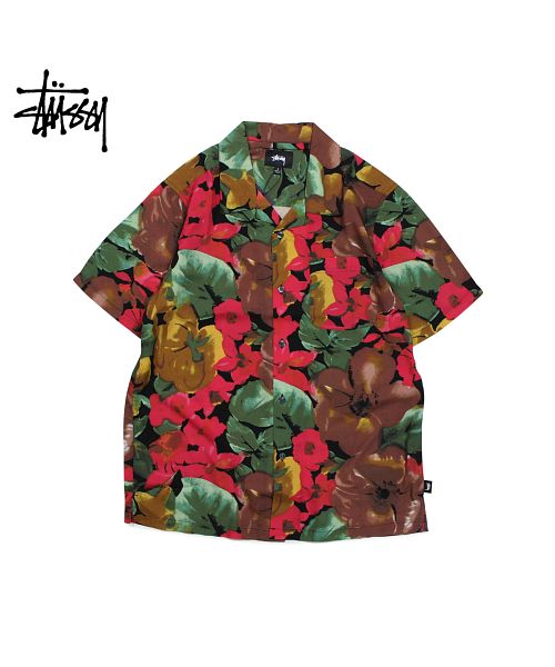 ステューシー STUSSY シャツ メンズ 半袖 WATERCOLOR FLOWER SHIRT