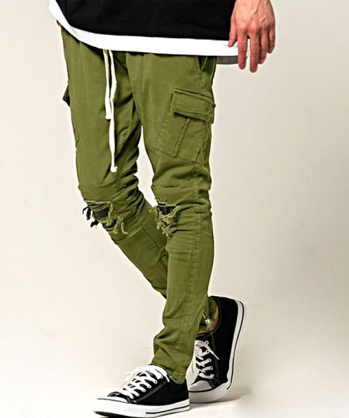 Cavaria キャバリア ダメージ加工ストレッチスキニーカーゴパンツ キャバリア Cavaria D Fashion Cavaria キャバリア ダメージ加工ストレッチスキニーカーゴパンツ キャバリア Cavaria D Fashion