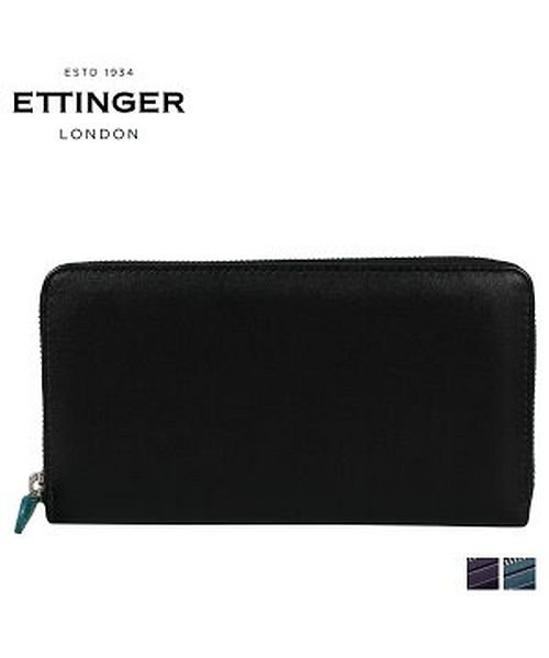 エッティンガー Ettinger 財布 長財布 メンズ 本革 Sterling Large Zip Around Purse ブラック St51ejr エッティンガー Ettinger D Fashion