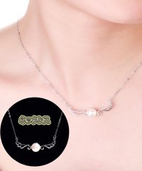 shoppinggo/ネックレス パール チェーン 羽翼モチーフ シルバー アクセサリー 結婚式/503048254