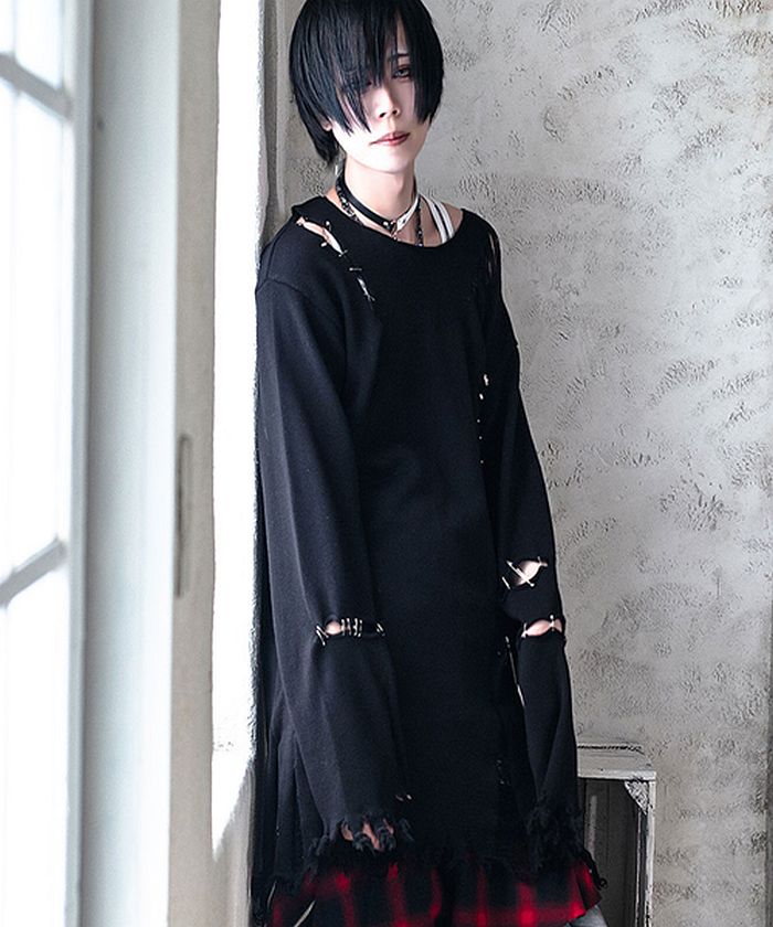 CIVARIZE【シヴァーライズ】Bared安全ピンダメージニット(503052269 ...