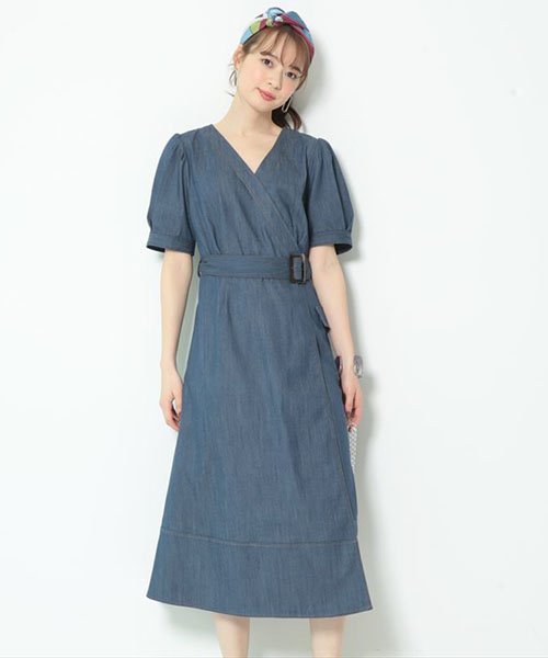 セール カシュクール配色ステッチワンピース ジャスグリッティー Jusglitty D Fashion