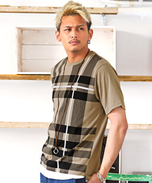 セール フェイクレイヤードチェック柄tシャツ Tシャツ メンズ 半袖 チェック柄 ネックレス付き ラグスタイル Luxstyle D Fashion セール フェイクレイヤードチェック柄tシャツ Tシャツ メンズ 半袖 チェック柄 ネックレス付き ラグスタイル Luxstyle D Fashion