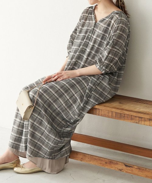 セール Web限定 チェックボリュームシャツワンピース ロペピクニック Rope Picnic D Fashion