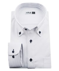 FLiC/ワイシャツ ノーアイロン ドライ ストレッチワイシャツ メンズ 長袖 形態安定 吸水速乾 織柄 ボタンダウン/503079699