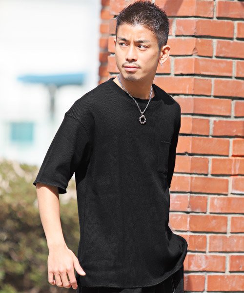 セール ワッフルbigtシャツ Tシャツ メンズ 半袖tシャツ ワッフル 半袖 オーバーサイズ ラグスタイル Luxstyle D Fashion