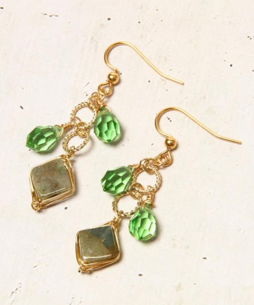 K14gf グリーンドロップピアス ワイスチャーム Wythecharm D Fashion K14gf グリーンドロップピアス ワイスチャーム Wythecharm D Fashion