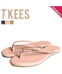 Tkees/ティキーズ Tkees サンダル スカラップ ビーチサンダル レディース レザー SCALLOPED ブラック ピンク 黒/503018236