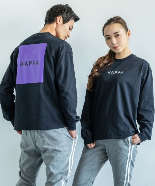 クーポン Kappa カッパ Tシャツ ロンt メンズ レディース ブランドロゴ 白 長袖 バックプリント ビッグシルエット ゆったり ルーズ クルーネック カジュアル ロッキーモンロー Rocky Monroe D Fashion