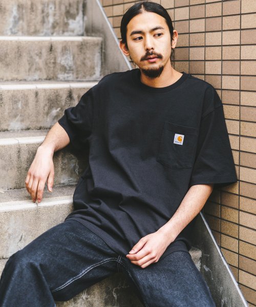 Carhartt カーハート Tシャツ メンズ レディース K87 ポケtee 半袖 無地 ポケット ワークウェア ルーズシルエット ビッグサイズ クルーネック ロッキーモンロー Rocky Monroe D Fashion