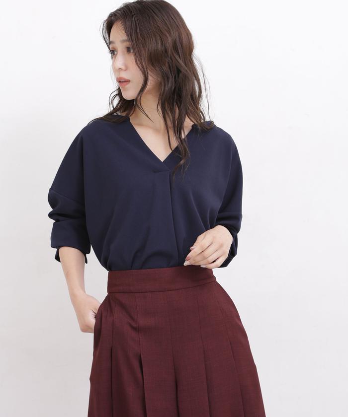 美品　ナノユニバース　カットジョーゼット　ノーカラーパンツスーツ　40 WEB限定/カットジョーゼット ジャケット＋パンツ セットアップ