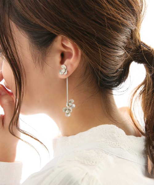フラワーパールアシメピアス 503093475 オシャレウォーカー Osharewalker D Fashion