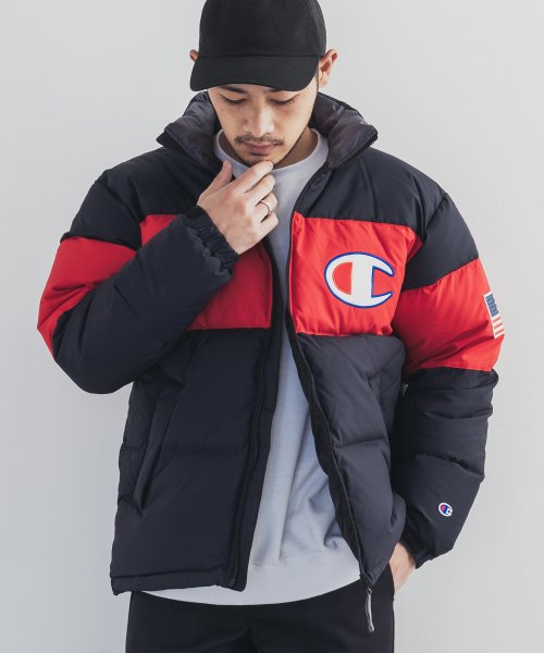 Champion チャンピオン ダウンジャケット メンズ アウター ブルゾン 撥水 防寒 防水 防風 ロゴ ワッペン 刺繍 カジュアル スポーティ アウトドア ロッキーモンロー Rocky Monroe D Fashion