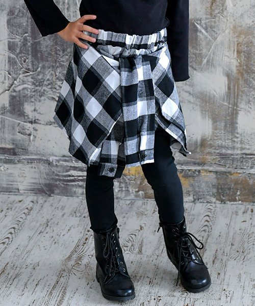 セール 62 Off チェックシャツ腰巻き風スカッツ 子供服bee 子供服bee D Fashion