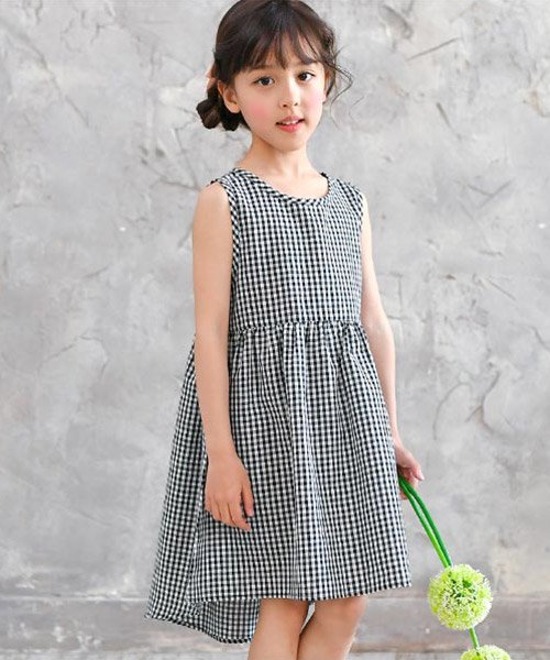 セール 後リボン付き袖なしワンピース 子供服bee 子供服bee D Fashion