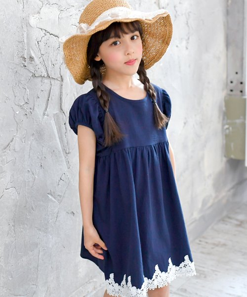 セール パフスリーブネイビーワンピ 子供服bee 子供服bee D Fashion セール パフスリーブネイビーワンピ 子供服bee 子供服bee D Fashion