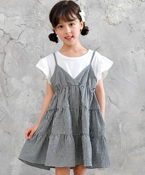 セール 白t ギンガムティアードワンピ 子供服bee 子供服bee D Fashion セール 白t ギンガムティアードワンピ 子供服bee 子供服bee D Fashion