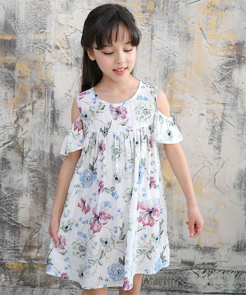 セール 50 Off オフショル花柄ワンピース 子供服bee 子供服bee D Fashion