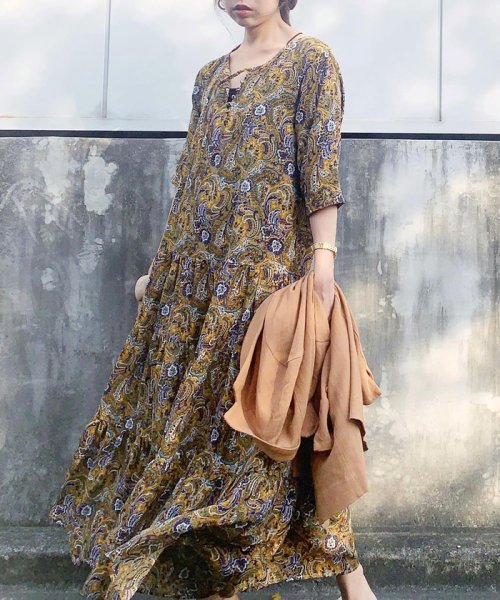セール 61 Off フォークロアティアードワンピース ビス Vis D Fashion