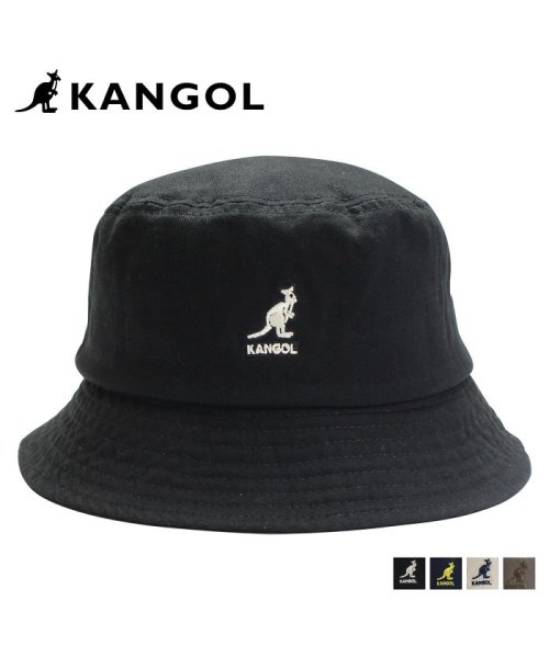 カンゴール KANGOL ハット キャップ 帽子 バケットハット メンズ レディース WASHED BUCKET ブラック ネイビー ベージュ  オリーブ 黒 1(503016678)  カンゴール(KANGOL) - d fashion
