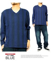 one colors/Tシャツ メンズ 大きいサイズ Vネック 長袖 無地 テレコ素材 白 黒 青 赤 春 半袖Tシャツ 長袖Tシャツ おしゃれ コットン VネックTシャツ シャツ /503135811