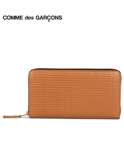 コムデギャルソン Comme Des Garcons 財布 長財布 メンズ レディース ラウンドファスナー 本革 Brick Wallet ブラウン Sa011 コムデギャルソン Commedesgarcons D Fashion