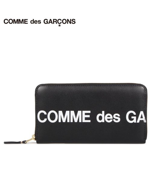 コムデギャルソン Comme Des Garcons 財布 長財布 メンズ レディース ラウンドファスナー 本革 Huge Logo Wallet ブラック 黒 コムデギャルソン Commedesgarcons D Fashion