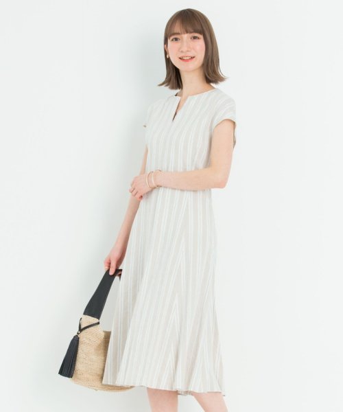 洗える リネンヴィスコースストレッチ ワンピース ２３区 大きいサイズ Nijyusanku Large Size D Fashion