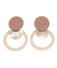 cream dot/クリームドット Cream dot. マットカラー×ヘアラインメタルのダブルサークルピアス/503141703
