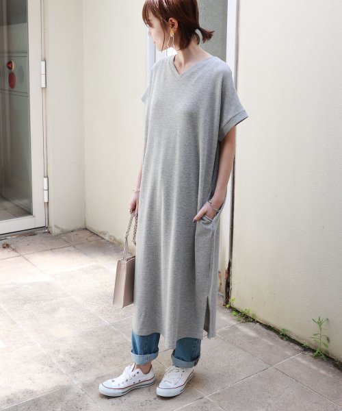 セール15 Off 綿ワッフル半袖vネックtシャツワンピース アンドミー And Me D Fashion