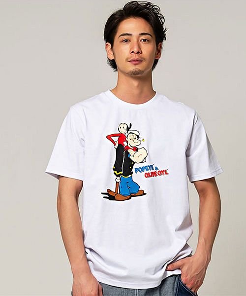 Popeye ポパイ ポパイ オリーブオイルプリントクルーネック半袖tシャツ エスビーセレクト Sb Select D Fashion