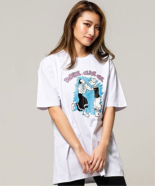 Popeye ポパイ ポパイ オリーブオイルプリントクルーネック半袖tシャツ エスビーセレクト Sb Select D Fashion