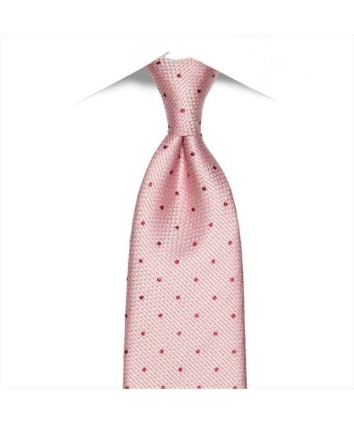 ネクタイ ビジネス フォーマル 絹100 ピンク系 ドット柄 ブリックハウス Brickhouse D Fashion
