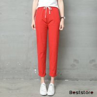 Beststore/レディースファッション通販スウェットパンツジョガ－パンツボトムポケット付き綿麻パンツロングパンツリネンパンツ綿麻パンツカラーパンツコットンリネンパンツシンプルナ/503158124