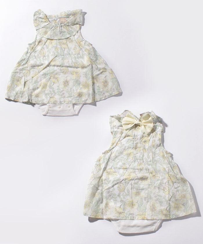 セール 20%OFF】花柄フリル衿ワンピースロンパース(503145625