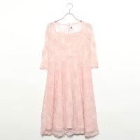 STYLEBLOCK/スタイルブロック STYLEBLOCK ラメ入り総フラワーレース7分袖Aラインパーティードレス/503153446