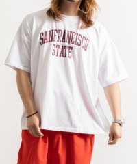 Nylaus/ネックレス付き カレッジロゴプリント 半袖ルーズTシャツ/503174856