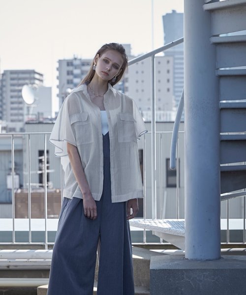クーポン オーバーサイズ半袖シアーシャツ ミエット Miette D Fashion
