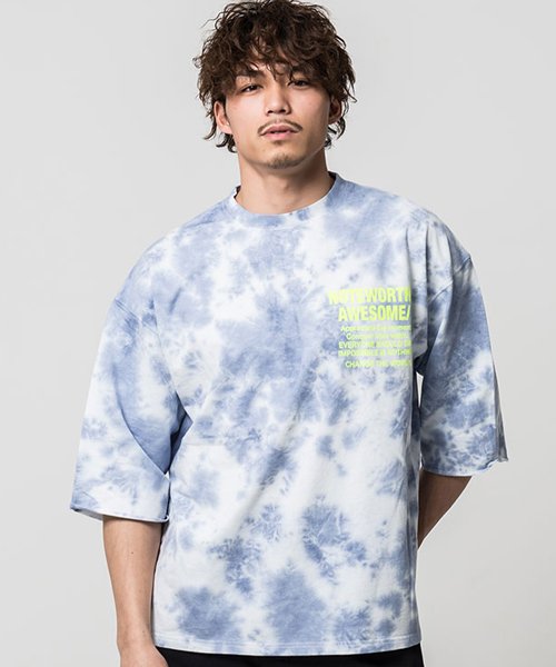 Cavaria キャバリア タイダイ染めビッグシルエットクルーネックtシャツ キャバリア Cavaria D Fashion