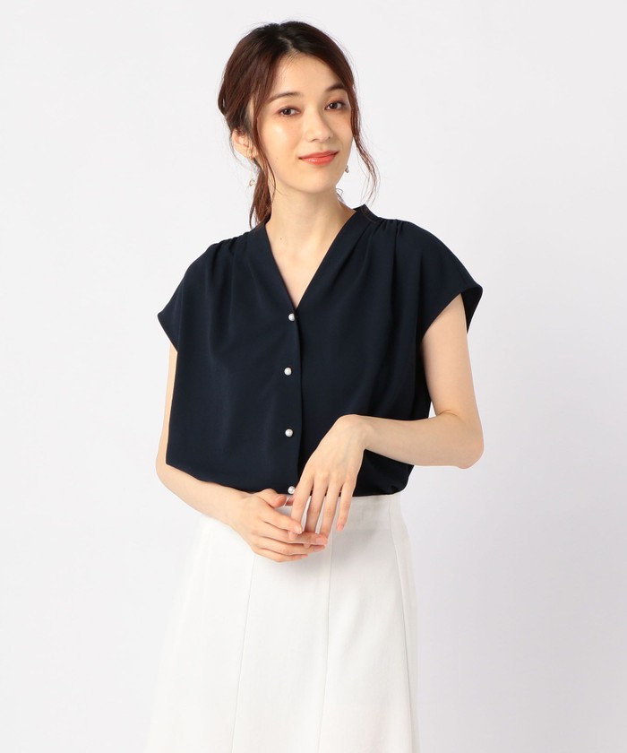 948t*美品 ノーリーズ NOLLEY'S レース襟 パールボタン ブラウス 948t*美品 ノーリーズ NOLLEY'S レース襟 パールボタン ブラウス