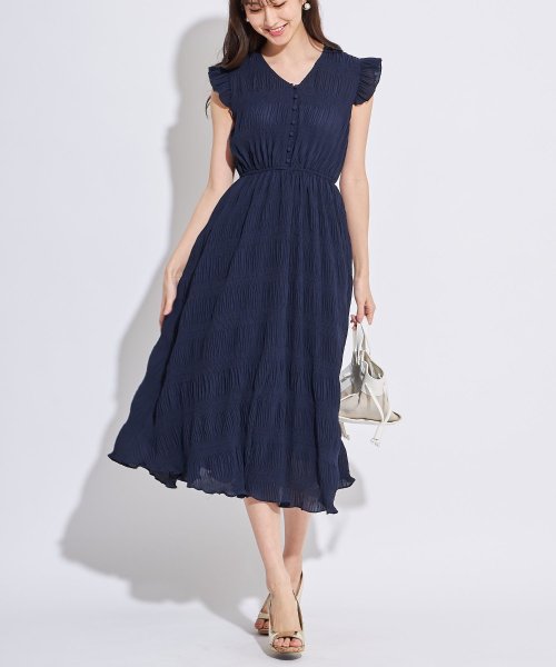 肩フリルマジョリカプリーツワンピース トッコクローゼット Tocco Closet D Fashion